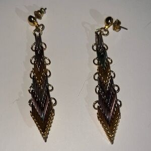 Elegant Gold and Brown Earrings
